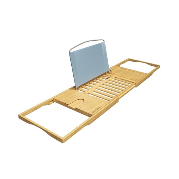 Hastings Home Hastings Home Bamboo Bath Caddy Wood Bathtub Tray with Extending Secure Cupholders and Phone Holder 952850SSD - main